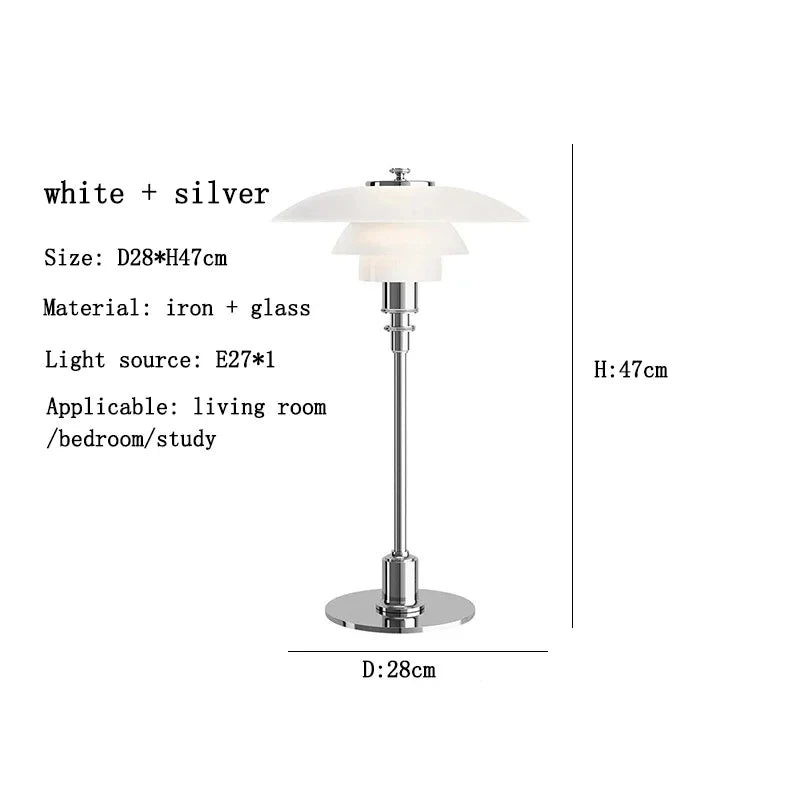 Glass Reading LED Desk Lamp – Nordic Modern Minimalist Design for Living Room, Bedroom, and Study