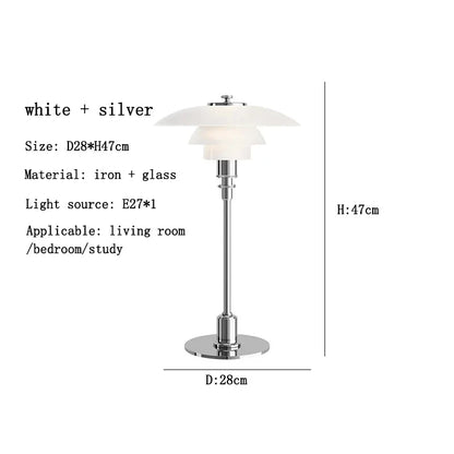 Glass Reading LED Desk Lamp – Nordic Modern Minimalist Design for Living Room, Bedroom, and Study