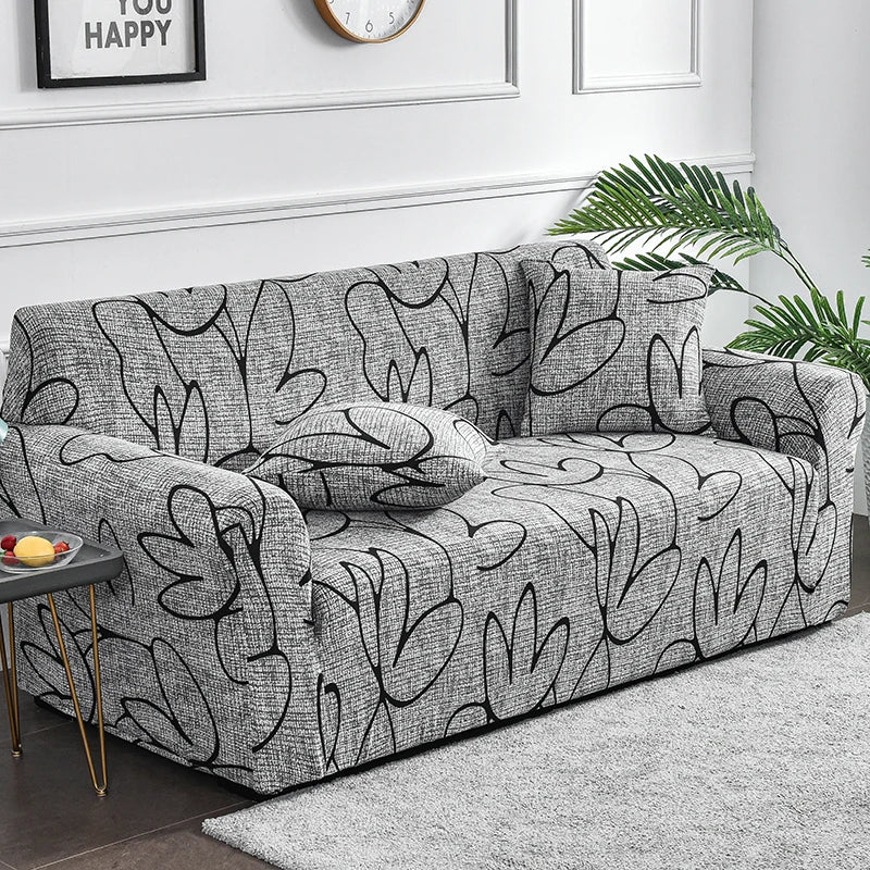 Stretch Printed Sofa Cover – All-Season Polyester Fit for Multiple Sofa Types