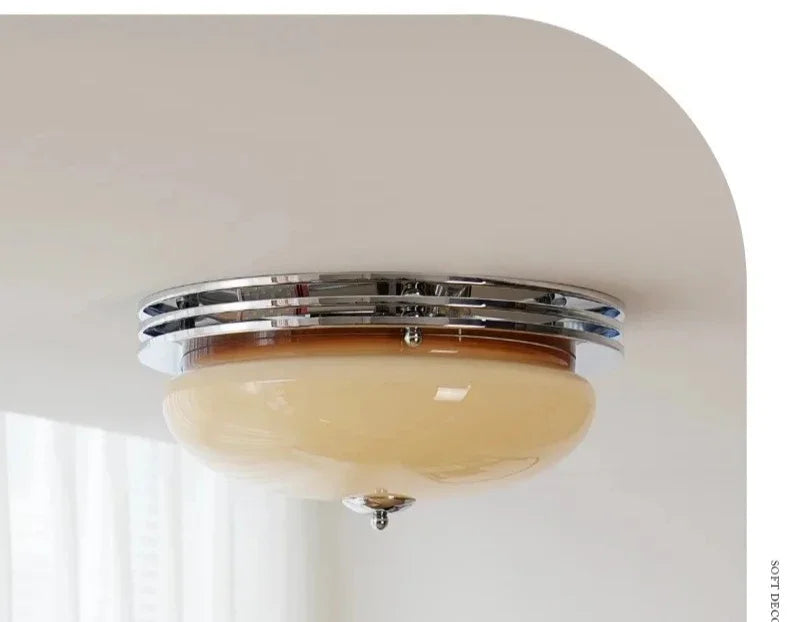 Modern Bauhaus Glass Ceiling Lamp – French Art Deco Home Lighting