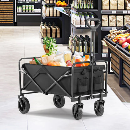 Outdoor Foldable Garden & Beach Cart – Large Capacity Utility Wagon for Shopping, Sports, Camping