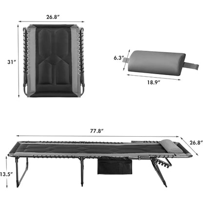Folding Chaise Lounge Outdoor Portable Chair.
