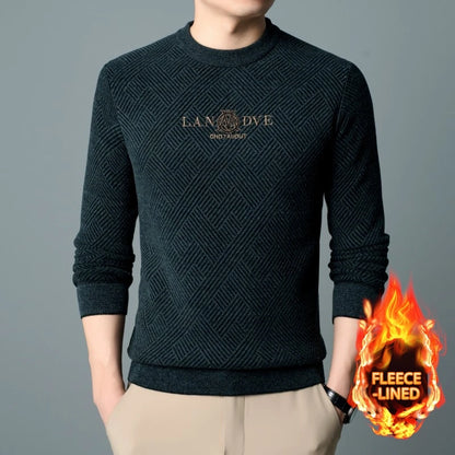 Top Quality Thick Fleece-Lined Warm Men Fashion Brand Autum Winter Knit Pullover Designer Sweater Korean Woolen Casual Jumper