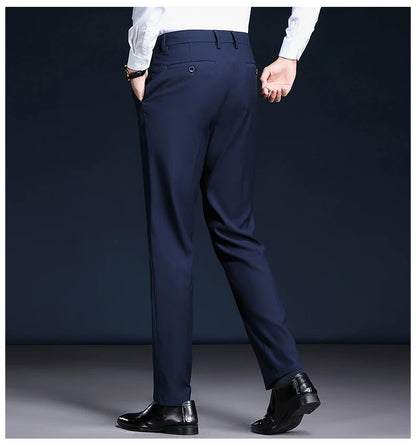 Top Grade Wrinkle Free New Brand Fashion Suit Pant Business Office Trousers For Men Dress Pants Straight Trousers Men's Clothing