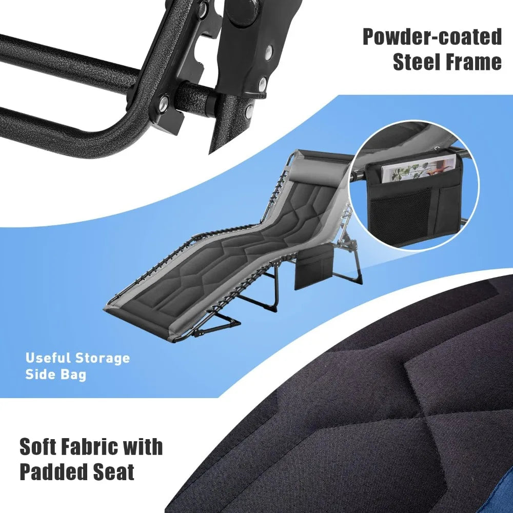 Folding Chaise Lounge Outdoor Portable Chair.