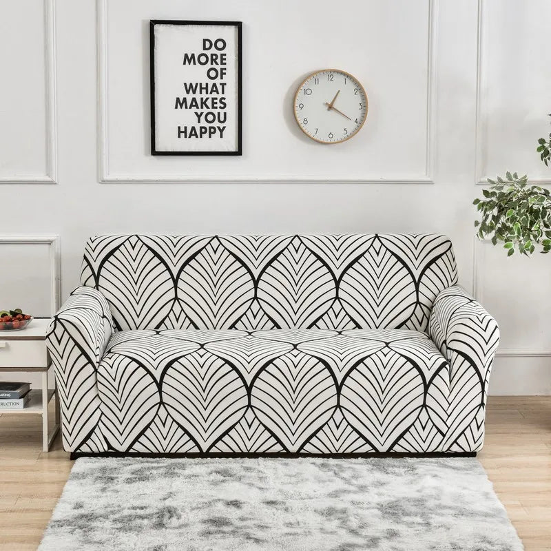 Stretch Printed Sofa Cover – All-Season Polyester Fit for Multiple Sofa Types