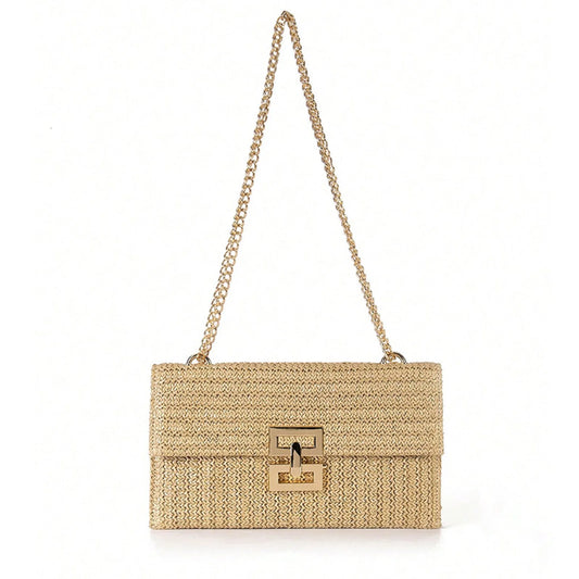 Straw Woven Clutch for Women – Summer Raffia Crochet Rattan Handbag, Party & Beach Evening Bag.