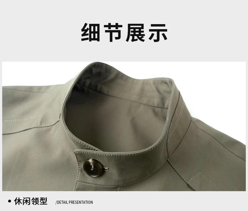 High End Anti Wrinkle New Brand Business Casual Fashion Slim Fit Trench Coats Spring Autumn Overcoat Long Jacket Outercoat