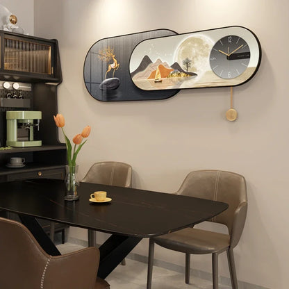 Hands Silent Wall Clocks Minimalist Restaurant Nordic Pendulum Wall Watch Luxury Art Mural Digital Reloj De Pared Home Decor