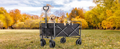 Outdoor Foldable Garden & Beach Cart – Large Capacity Utility Wagon for Shopping, Sports, Camping