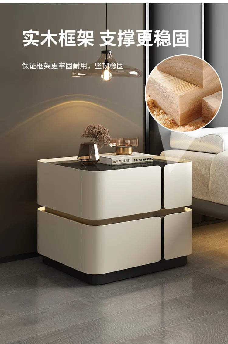 Wood Minimalist Nightstand Table Modern White Drawers Bedroom Nightstand Table Nordic Small Mesa De Noche Home Furniture