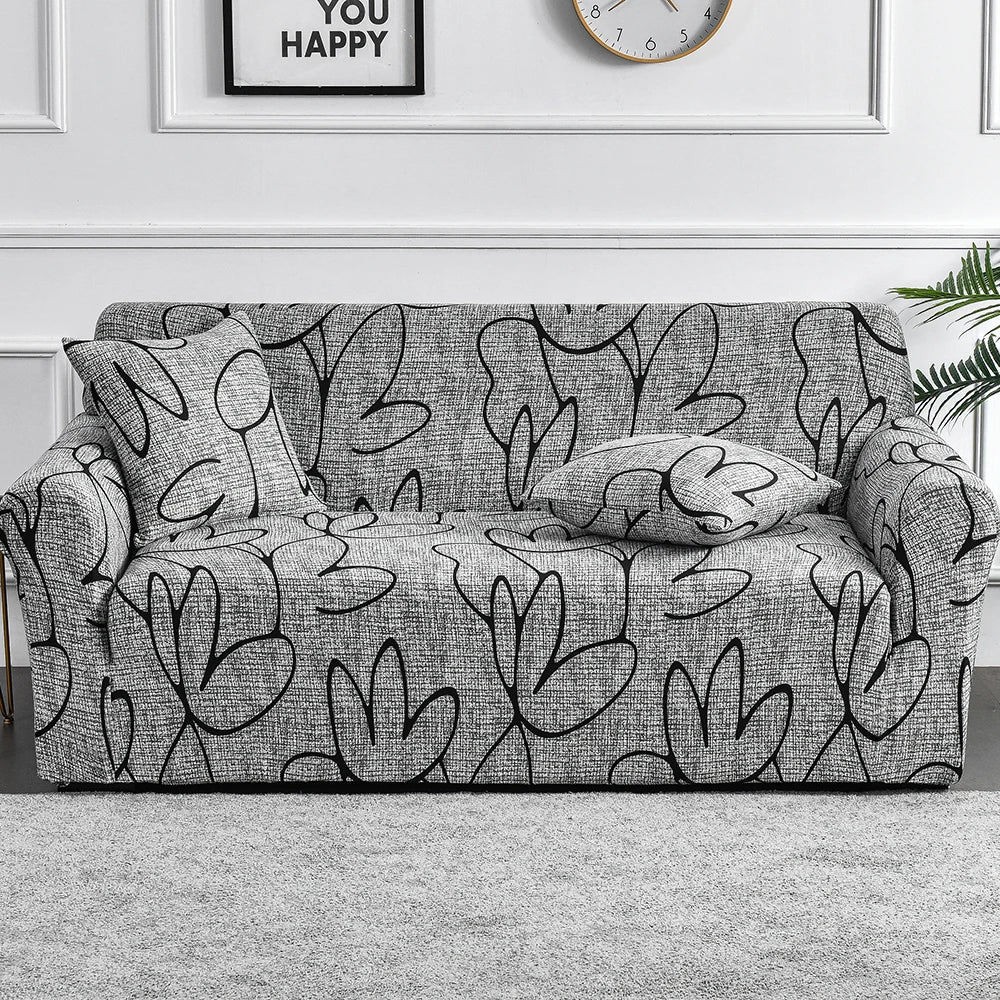 Stretch Printed Sofa Cover – All-Season Polyester Fit for Multiple Sofa Types