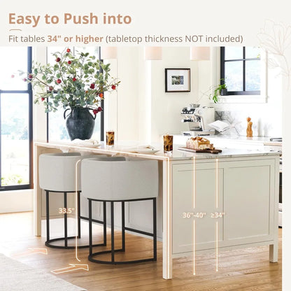 Counter Height Bar Stool Set of 2, 26" H.