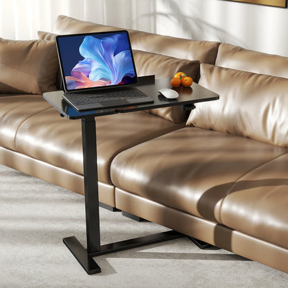 JHK Overbed Flip Lap Desk with Wheels, Tilt Top & Adjustable Height for Home Use.