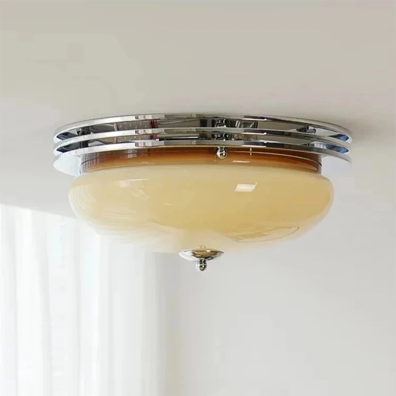 Modern Bauhaus Glass Ceiling Lamp – French Art Deco Home Lighting