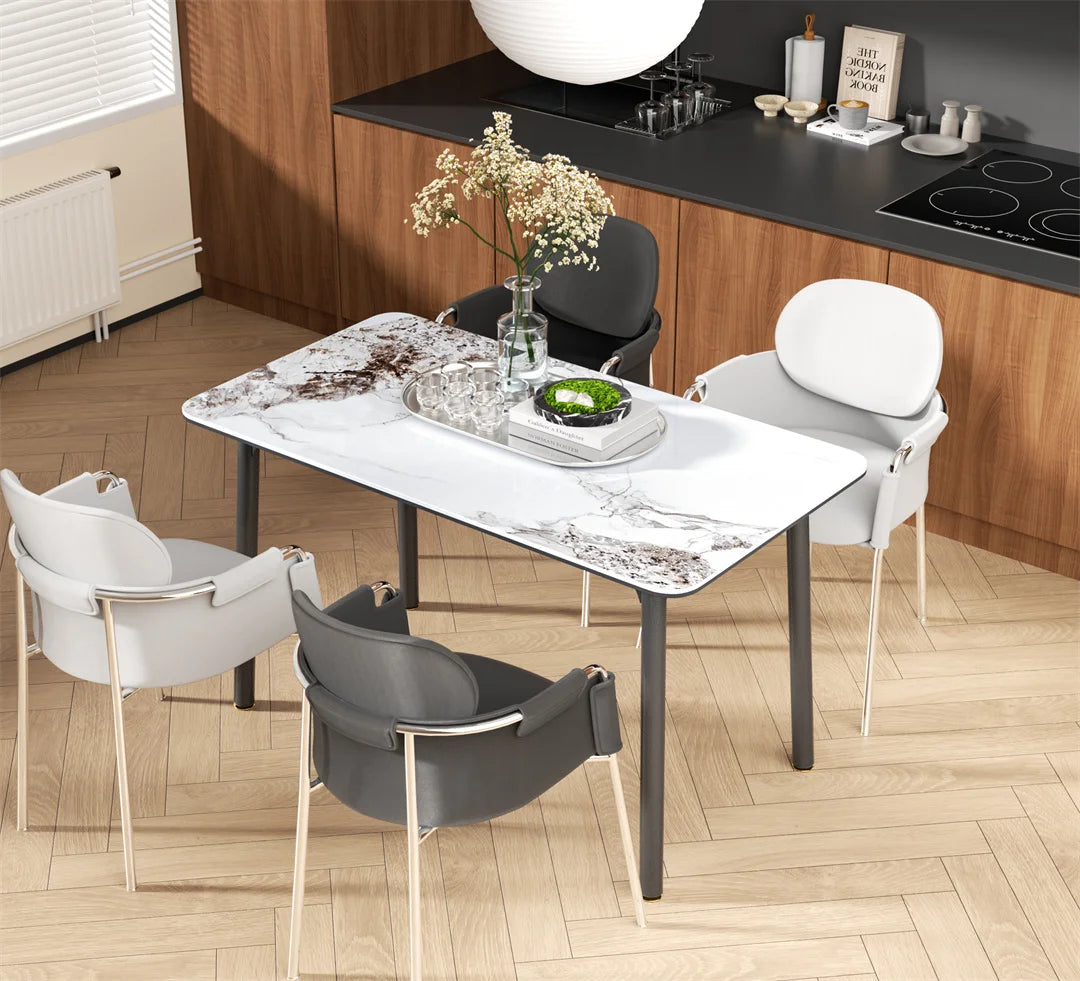 Modern kitchen with a dining table and chairs