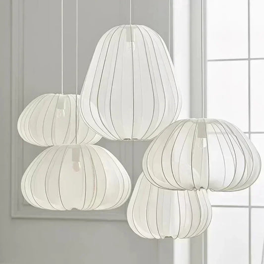 Modern Bolia Balloon Fabric Pendant Light – Silk White Lantern Chandelier.