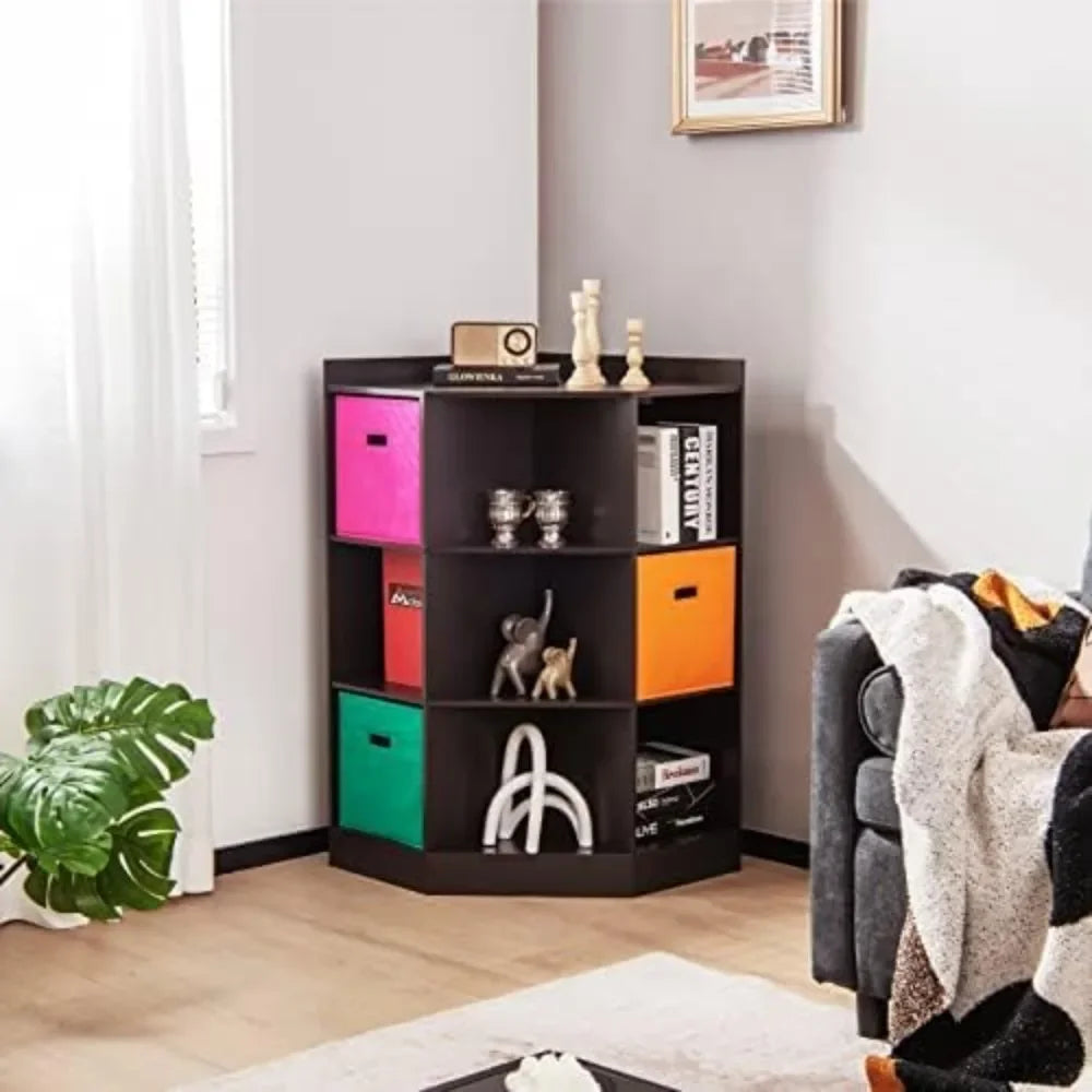 Kids 9-Cubby Toy Storage Organizer – Cabinet with Display Shelf & 3 Baskets.