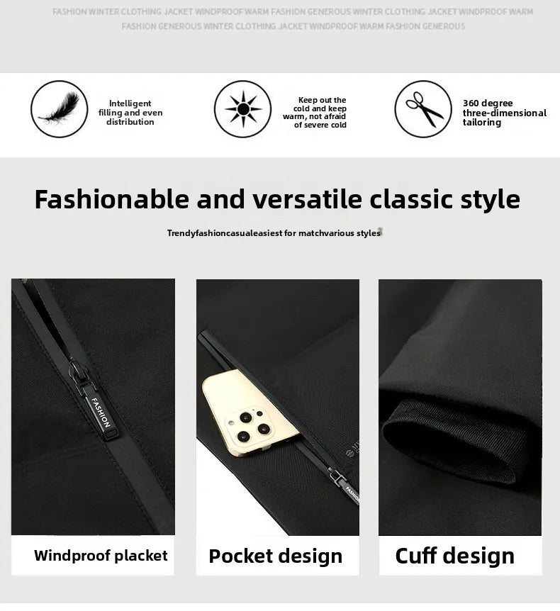 Top Grade Men's Winter Short Parka Jacket Windbreaker Coats Bubble Puffer 2025 New Casual Fashion Quilted Outerwear