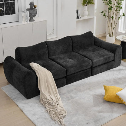 101.6" Modular Sectional Cloud Sofa – 4-in-1 Folding Convertible Sofa Bed, Modular Cushion Couch.