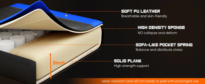 JHK Ergonomic Racing Gaming Chair PU Leather with Adjustable Headrest & Lumbar Support.