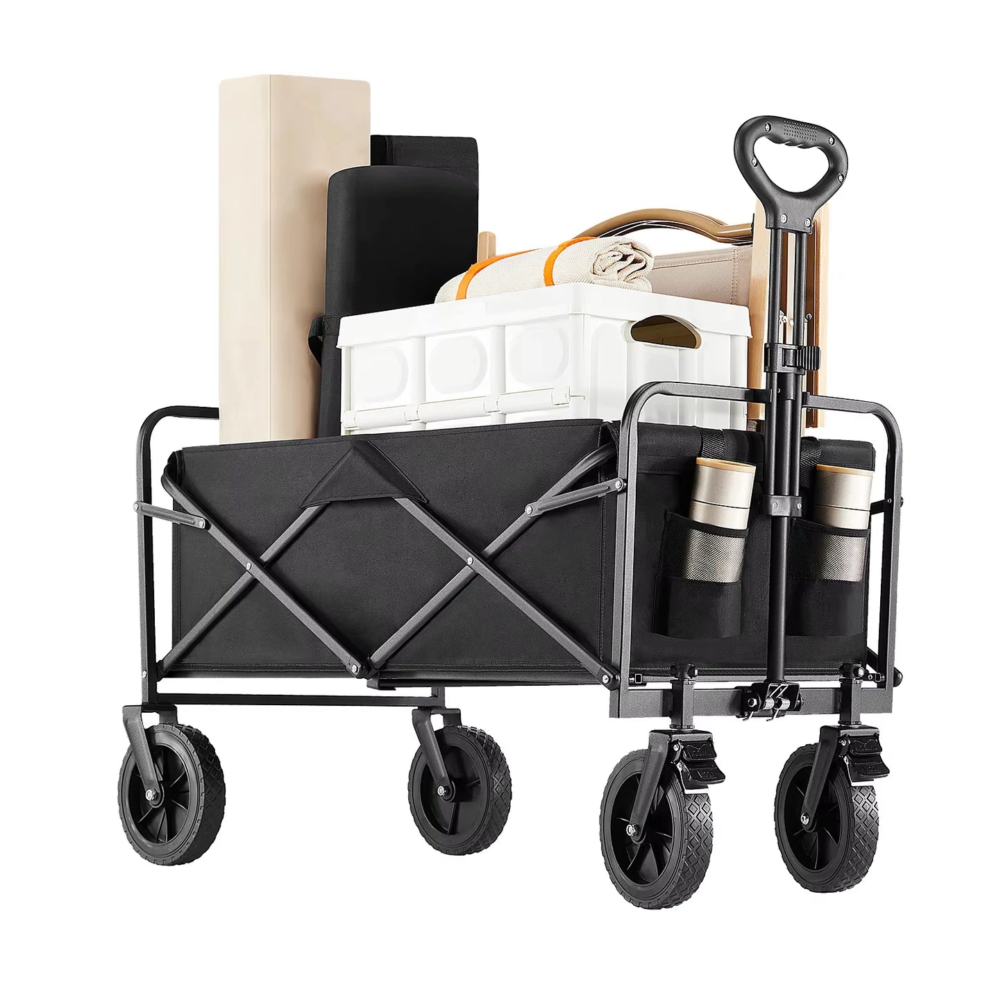 Outdoor Foldable Garden & Beach Cart – Large Capacity Utility Wagon for Shopping, Sports, Camping