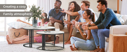 LUVODI Small Living Room Furniture Table 2 Pack Round Marble Nesting Center Coffee Table Sofa Side Tea Desk Space-saving