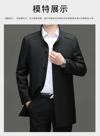 High End Anti Wrinkle New Brand Business Casual Fashion Slim Fit Trench Coats Spring Autumn Overcoat Long Jacket Outercoat