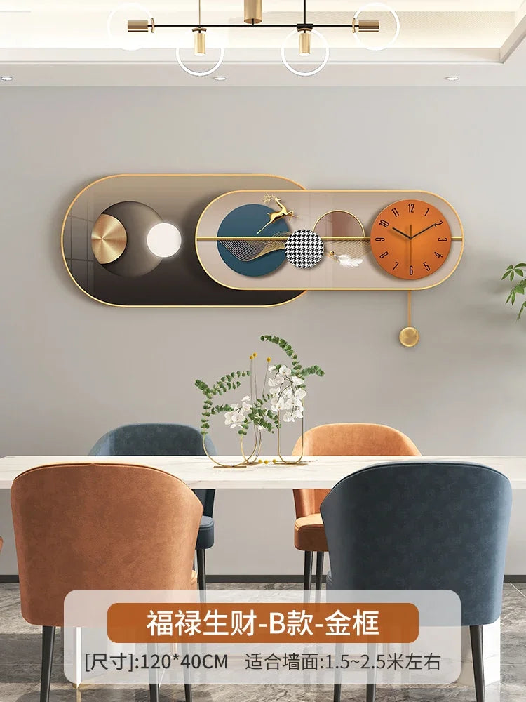 Hands Silent Wall Clocks Minimalist Restaurant Nordic Pendulum Wall Watch Luxury Art Mural Digital Reloj De Pared Home Decor