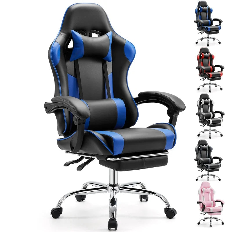 JHK Ergonomic Racing Gaming Chair PU Leather with Adjustable Headrest & Lumbar Support.