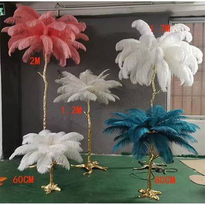 Nordic Feather Floor Lamp Luxury LED Standing Light for Internet Celebrity Ostrich Ins Live Broadcast Room Bedroom Home Decor