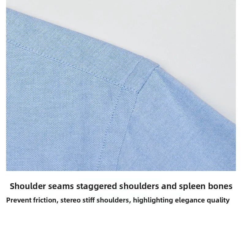 Close-up of a blue fabric with shoulder seams on a white background