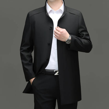 High End Anti Wrinkle New Brand Business Casual Fashion Slim Fit Trench Coats Spring Autumn Overcoat Long Jacket Outercoat