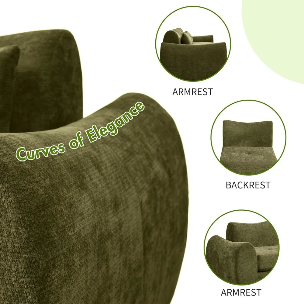 101.6" Modular Sectional Cloud Sofa – 4-in-1 Folding Convertible Sofa Bed, Modular Cushion Couch.