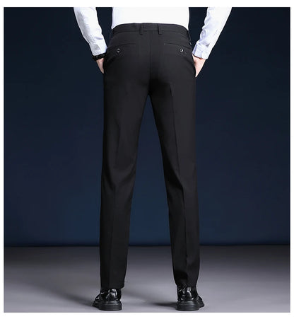 Top Grade Wrinkle Free New Brand Fashion Suit Pant Business Office Trousers For Men Dress Pants Straight Trousers Men's Clothing
