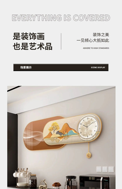 Hands Silent Wall Clocks Minimalist Restaurant Nordic Pendulum Wall Watch Luxury Art Mural Digital Reloj De Pared Home Decor