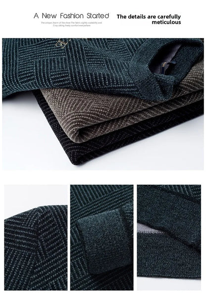 Top Quality Thick Fleece-Lined Warm Men Fashion Brand Autum Winter Knit Pullover Designer Sweater Korean Woolen Casual Jumper