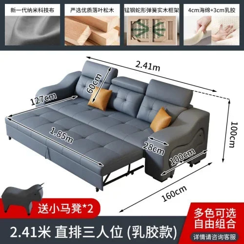 Simple Waterproof Fancy Sofas Beds Stretch Storage Modern Salon Living Room Sofas Bed Folding Nordic Divano Letto Home Furniture