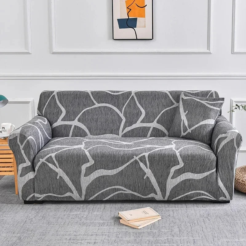 Stretch Printed Sofa Cover – All-Season Polyester Fit for Multiple Sofa Types