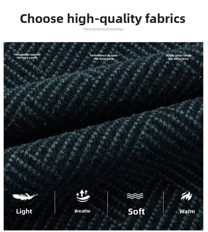 Top Quality Thick Fleece-Lined Warm Men Fashion Brand Autum Winter Knit Pullover Designer Sweater Korean Woolen Casual Jumper