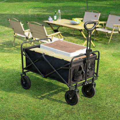 Outdoor Foldable Garden & Beach Cart – Large Capacity Utility Wagon for Shopping, Sports, Camping