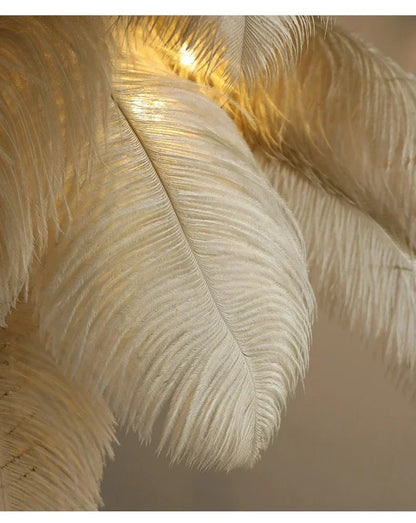 Nordic Feather Floor Lamp Luxury LED Standing Light for Internet Celebrity Ostrich Ins Live Broadcast Room Bedroom Home Decor