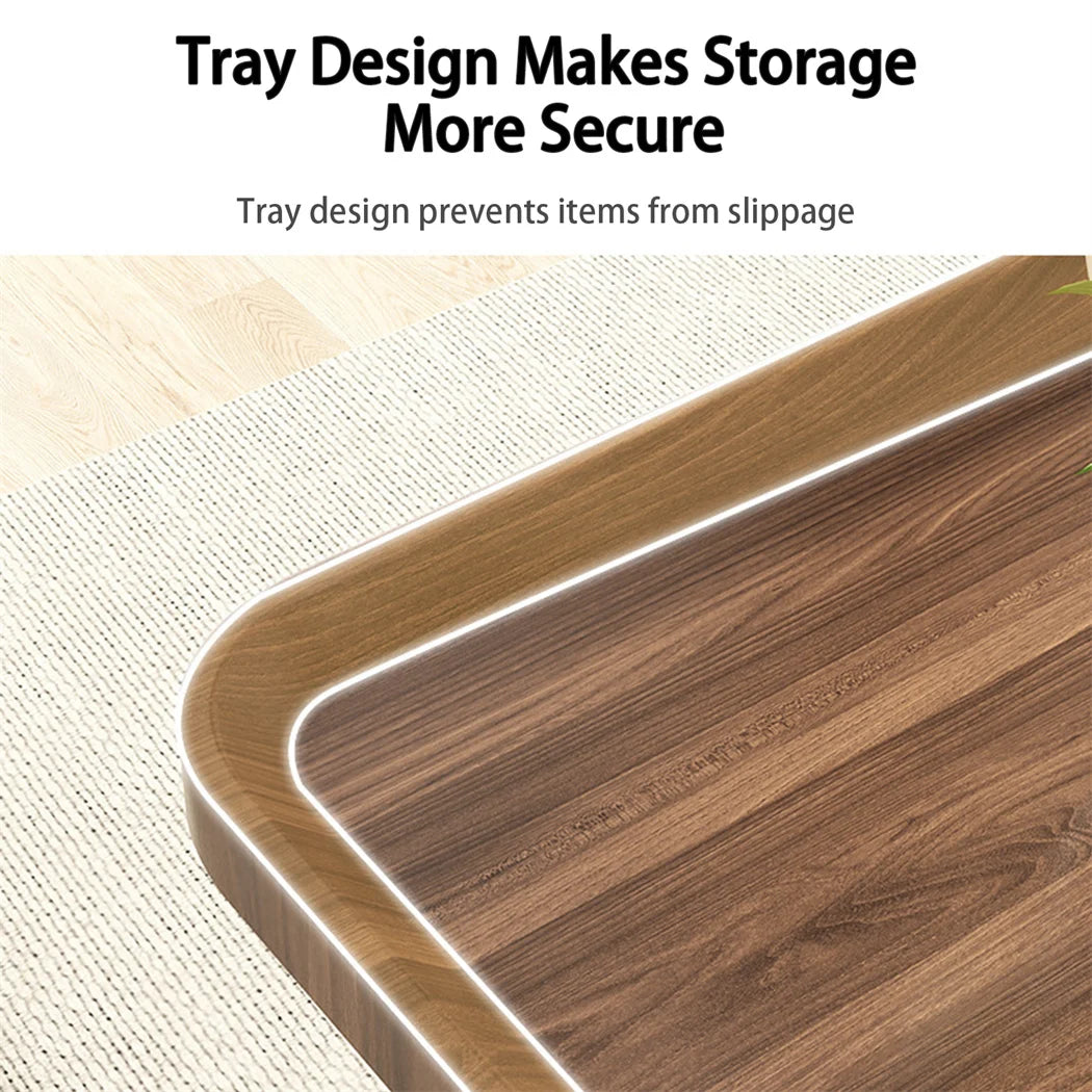 LUVODI Irregular Living Room Coffee Table Set Small Drop-shaped Solid Wooden Sofa Side End Table 2-in1 with Triangle Legs