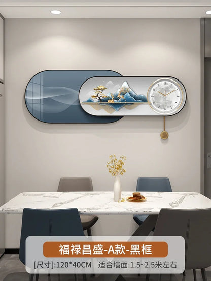 Hands Silent Wall Clocks Minimalist Restaurant Nordic Pendulum Wall Watch Luxury Art Mural Digital Reloj De Pared Home Decor