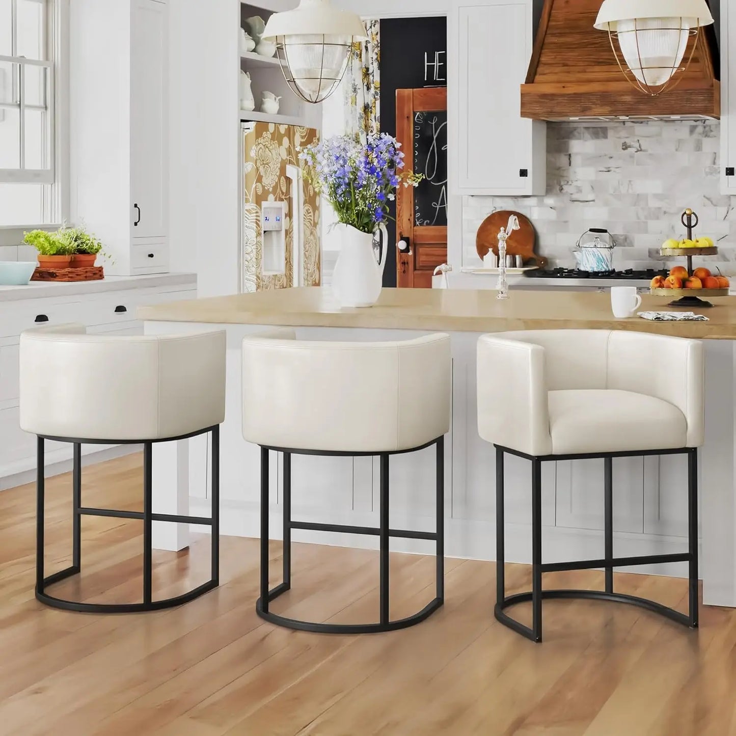 Counter Height Bar Stool Set of 2, 26" H.