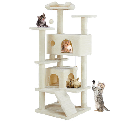 JHK 54" Multi-Level Cat Tree Tower with Sisal Scratching Post.