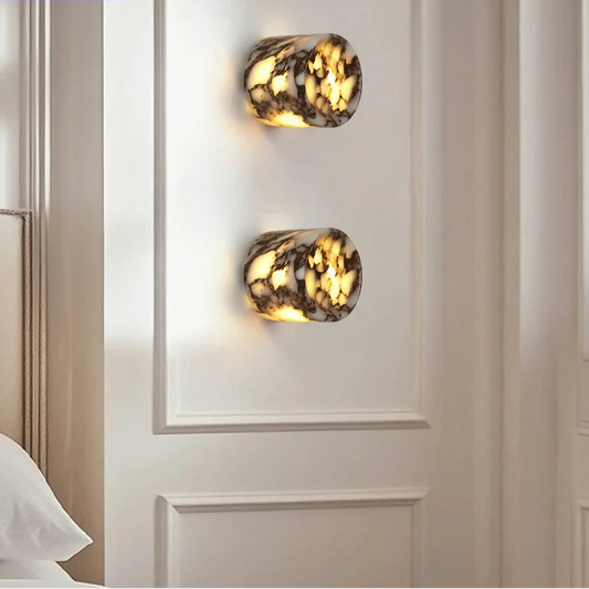 Cylindrical Marble Wall Lamp – Luxury LED