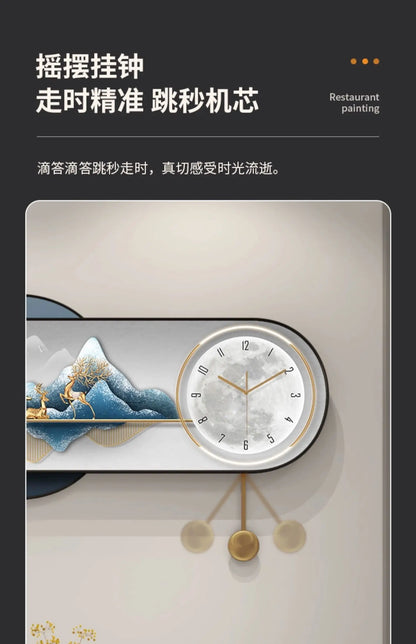 Hands Silent Wall Clocks Minimalist Restaurant Nordic Pendulum Wall Watch Luxury Art Mural Digital Reloj De Pared Home Decor