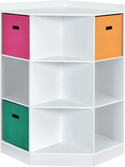 Kids 9-Cubby Toy Storage Organizer – Cabinet with Display Shelf & 3 Baskets.