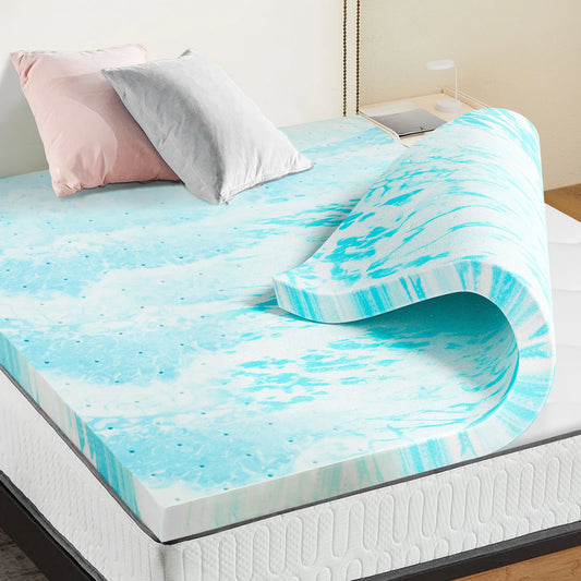 2–3" Gel Memory Foam Mattress Topper – Full Size, Cooling & Breathable.